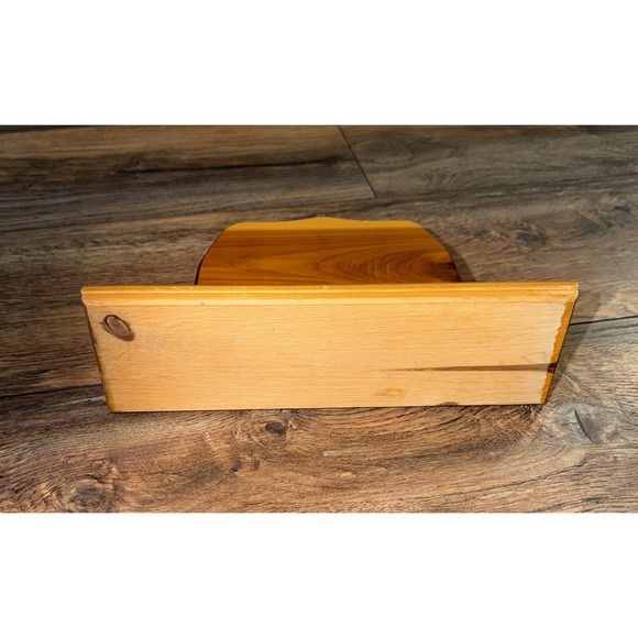 Vintage Wood Hand Carved Stag Deer Shellac Napkin Salt  & Pepper Shaker Holder - Picture 4 of 4